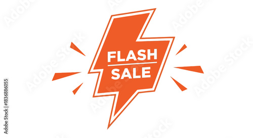 Vibrant flash sale banner with dynamic lightning bolt