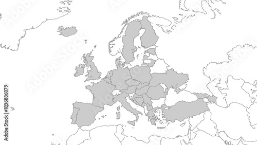 Map of Europe highlighting European Union member states and candidate countries