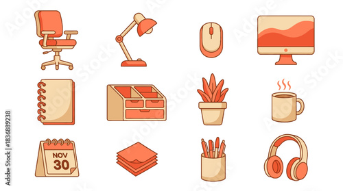 Organized workspace essentials for peak productivity and focus featuring desk items, representing modern office culture and work from home lifestyle