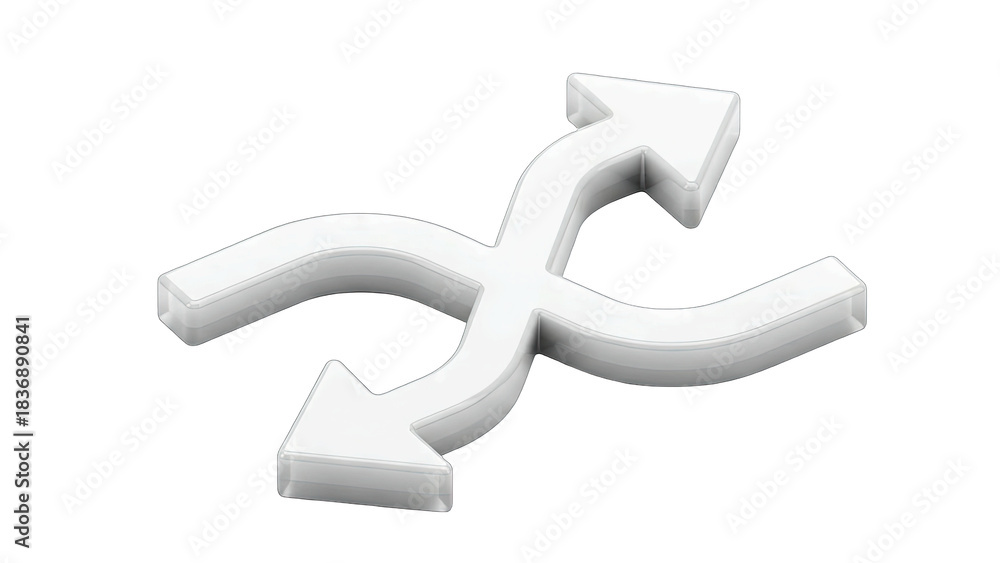 Obraz premium White Arrows Intersecting on White Background