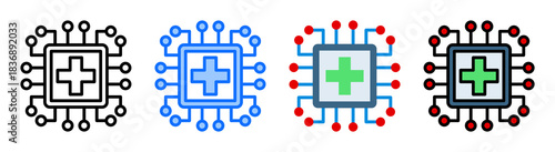 Ai Healthcare Icon Collection Set Multiple Style