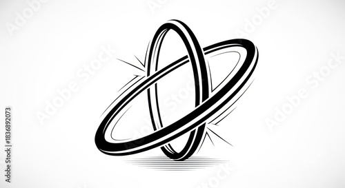 Abstract Interlocking Rings Graphic Design Element.