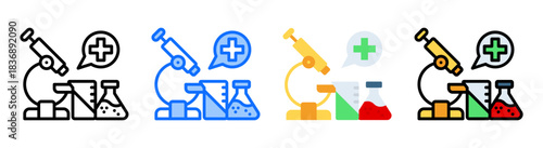 Medical Laboratory Icon Collection Set Multiple Style