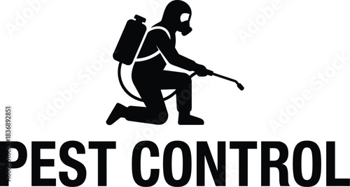 Pest Control Man Exterminator Vector Illustration