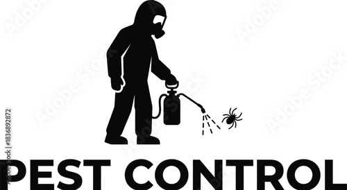 Pest Control Man Exterminator Vector Illustration