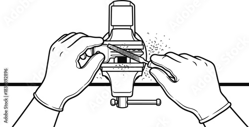 Locksmith makes new key vector illustration