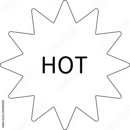HOT Badge Outline Icon (Sale Sticker Vector)
ホット・セール用バッジ（線画ステッカー・ベクター）