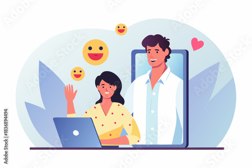 Online doctor consultation with woman on laptop video call