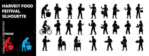 Harvest Food Festival Silhouette Vector – Farm to Table Celebration Icons