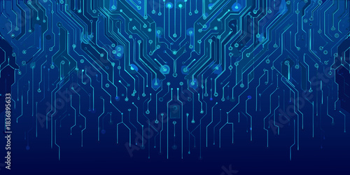 Abstract blue circuit board background for technology and innovation concepts