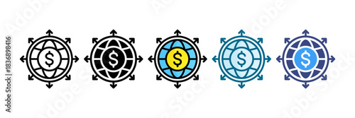 Market Expansion Icon Set Multiple Style Collection