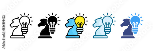 Innovation Strategy Icon Set Multiple Style Collection