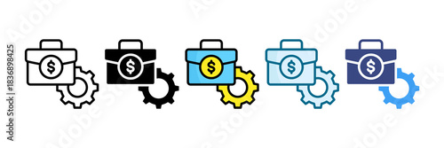 Portfolio Management Icon Set Multiple Style Collection