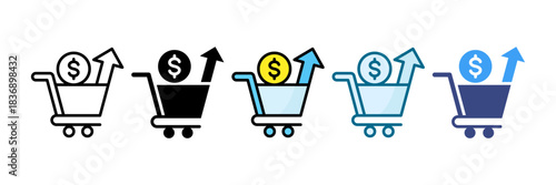 Market Trends Icon Set Multiple Style Collection