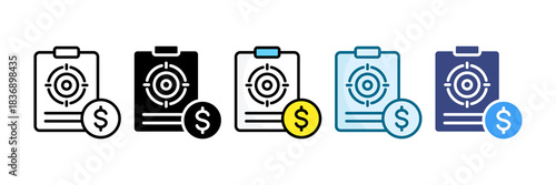 Business Target Icon Set Multiple Style Collection