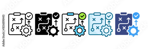 Strategy Execution Icon Set Multiple Style Collection