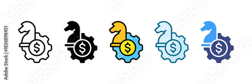 Business Strategy Icon Set Multiple Style Collection
