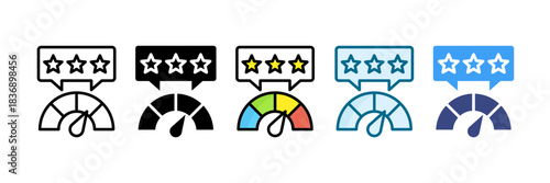 Performance Review Icon Set Multiple Style Collection