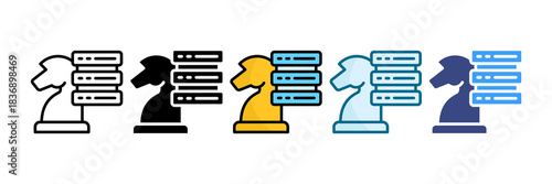 Data Strategy Icon Set Multiple Style Collection