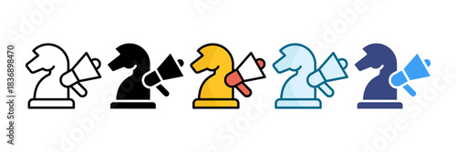 Marketing Strategy Icon Set Multiple Style Collection