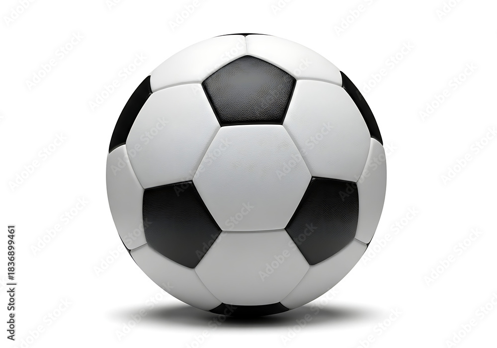 Fototapeta premium Classic Black and White Soccer Ball on White Background