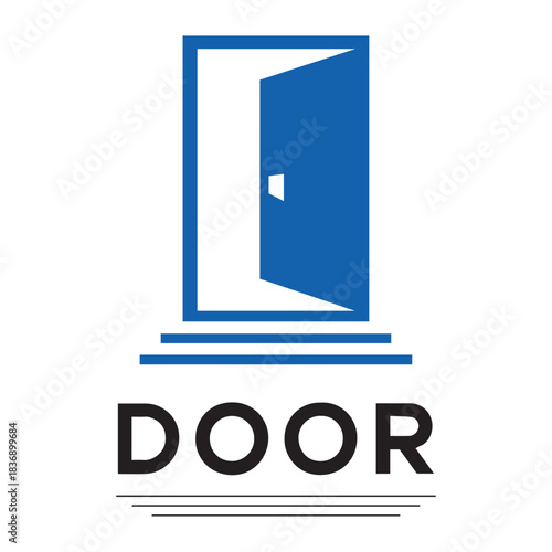 Open door open health open logo deep meaning simple logo vector illustration