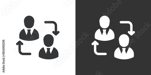 Member Exchange icon. Solid glyph series icon