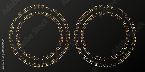 Abstract circles of light on a dark background modern design