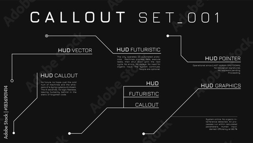 Callout Hud Set Of Clean Line Frames For Tech Presentation