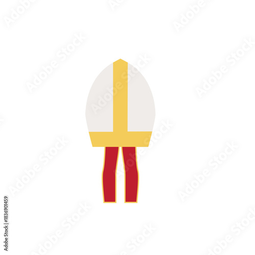 Pope Hat Mitre Religious Icon Vector Illustration