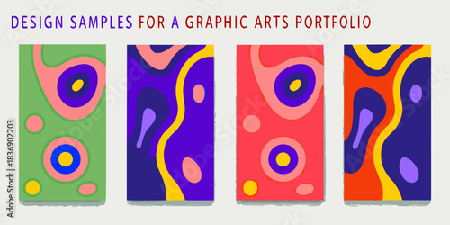 Abstract graphic design samples for a creative arts portfolio