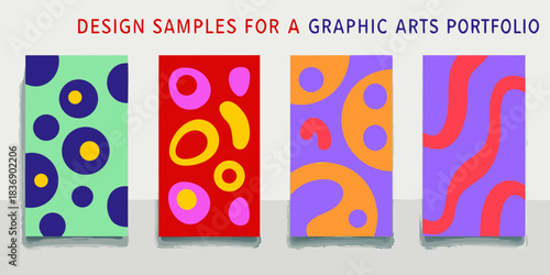 Colorful abstract graphic design samples for a portfolio or presentation