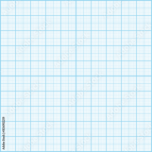 Seamless Blue Grid Paper Texture: White Graph Sheet Background for Technical Drawing, Engineering, Mathematics, and Education Design