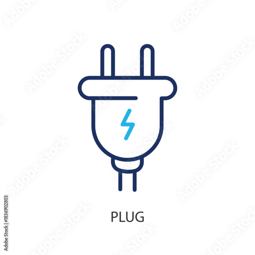 Plug thin line icons. Original vector illustration.