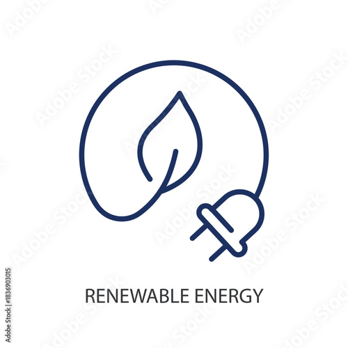 Renewable energy thin line icons. Original vector illustration.