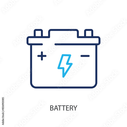 Battery thin line icons. Original vector illustration.