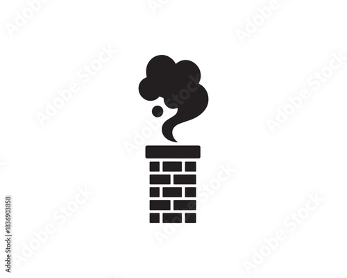 Chimney Smoke icon silhouette vector design illustration