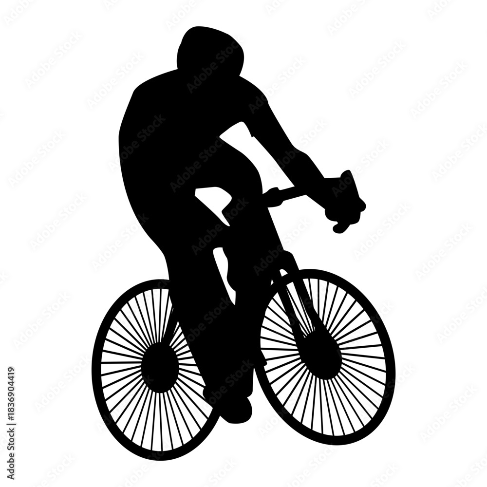 Fototapeta premium BMX Rider Silhouette Isolated on White Background. Vector Illustration.