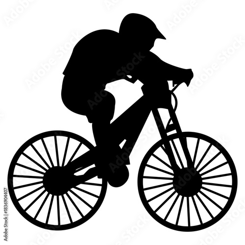 BMX Rider Silhouette Isolated on White Background. Vector Illustration.