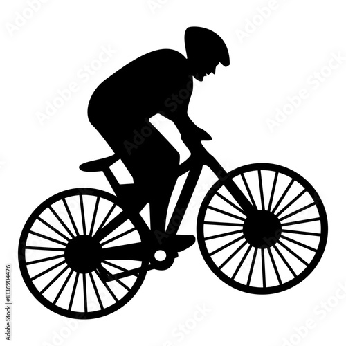 BMX Rider Silhouette Isolated on White Background. Vector Illustration.