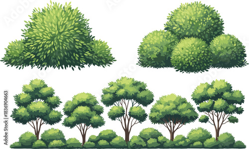 Collection of African Wildebeest Silhouettes in Different Poses, Representing Wildlife, Great Migration, Safari Animals, and African Savanna Vector Illustration Set.