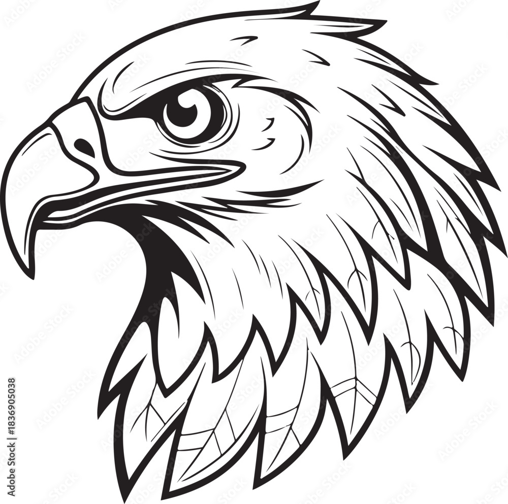 Obraz premium Falcon Head vector style silhouette image