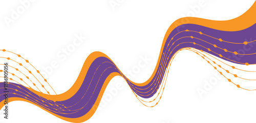 abstract vigor concept with dynamic bands and rhythmic dots