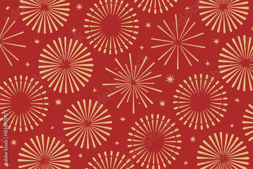 firework night sky pattern vector stars and fireworks burst design