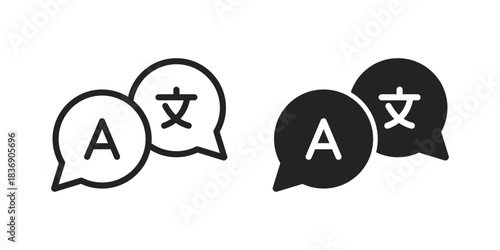 Language translate icons. Translate icons set
