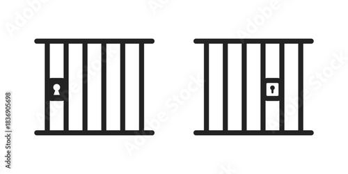 Jail icon vector. Prison icon vector. Prison jail glyph icon