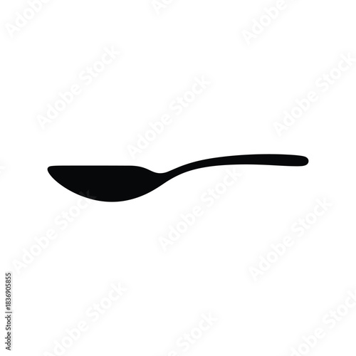 Table spoon vector illustration, eating utensil icon, kitchen cutlery graphic element silhouette