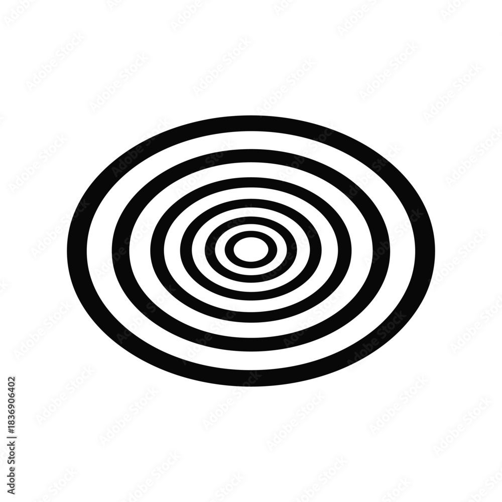 Naklejka premium Concentric Oval Rings Vector Graphic, Hypnosis, Focus, Target, Ripple Effect Abstract Design Element