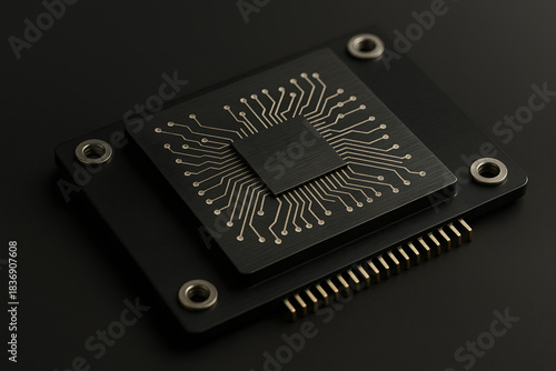 Wallpaper Mural Mikrochip auf dunklem Hintergrund Torontodigital.ca