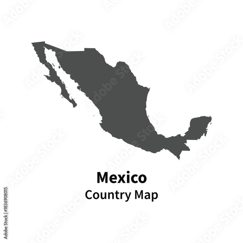 Mexico country map flag illustration on white background